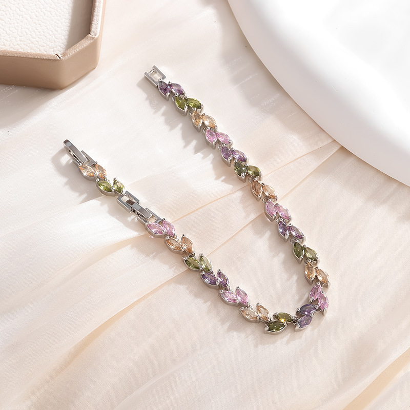 Damen Armband Aus Zirkon Und Legierung Mit Blatt Design_voghion.com