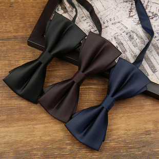 Matte wine red Bow Tie Men's Wedding Bow Solid Color Black Navy Blue Groom Best Man Wedding Men's Suit