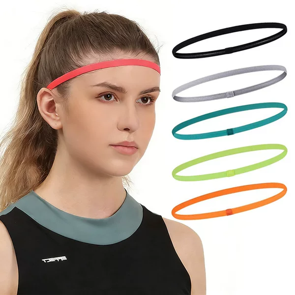 European and American cross-border solid color sports anti-sweat headband for men and women, non-slip sweat-absorbing headband for running, fitness, and yoga