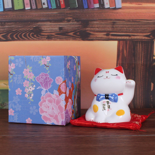 Mini Fortune Cat Money Bank Ceramic Japanese Cute Gift Birthday Gift Creative Home Office Reception Desk
