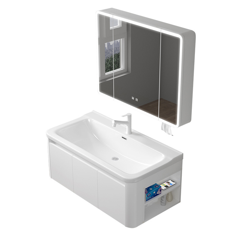 armario de baño de panal de abeja con armario lateral para almacenar lavabo armario combinado lavabo cerámico integrado para ampliar lavabo lavabo image 6