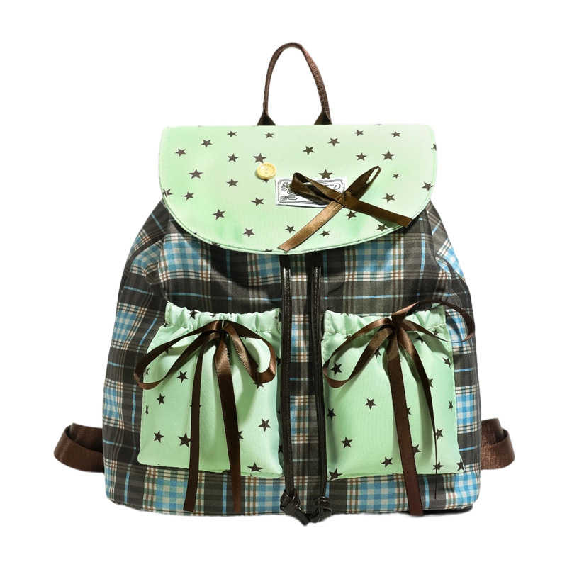 Mochila de estilo universitario de mujer nicho mochila 2026 nueva mochila simple a cuadrillas de viaje bolsa de estilo británico de mujer