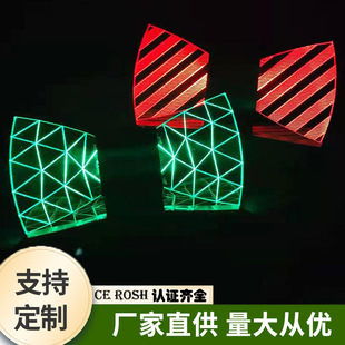 Colorful light color change bow tie night bar annual meeting atmosphere stage performance props LED acrylic luminous bow tie