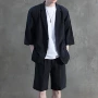 夏季七分袖薄款男休闲西服