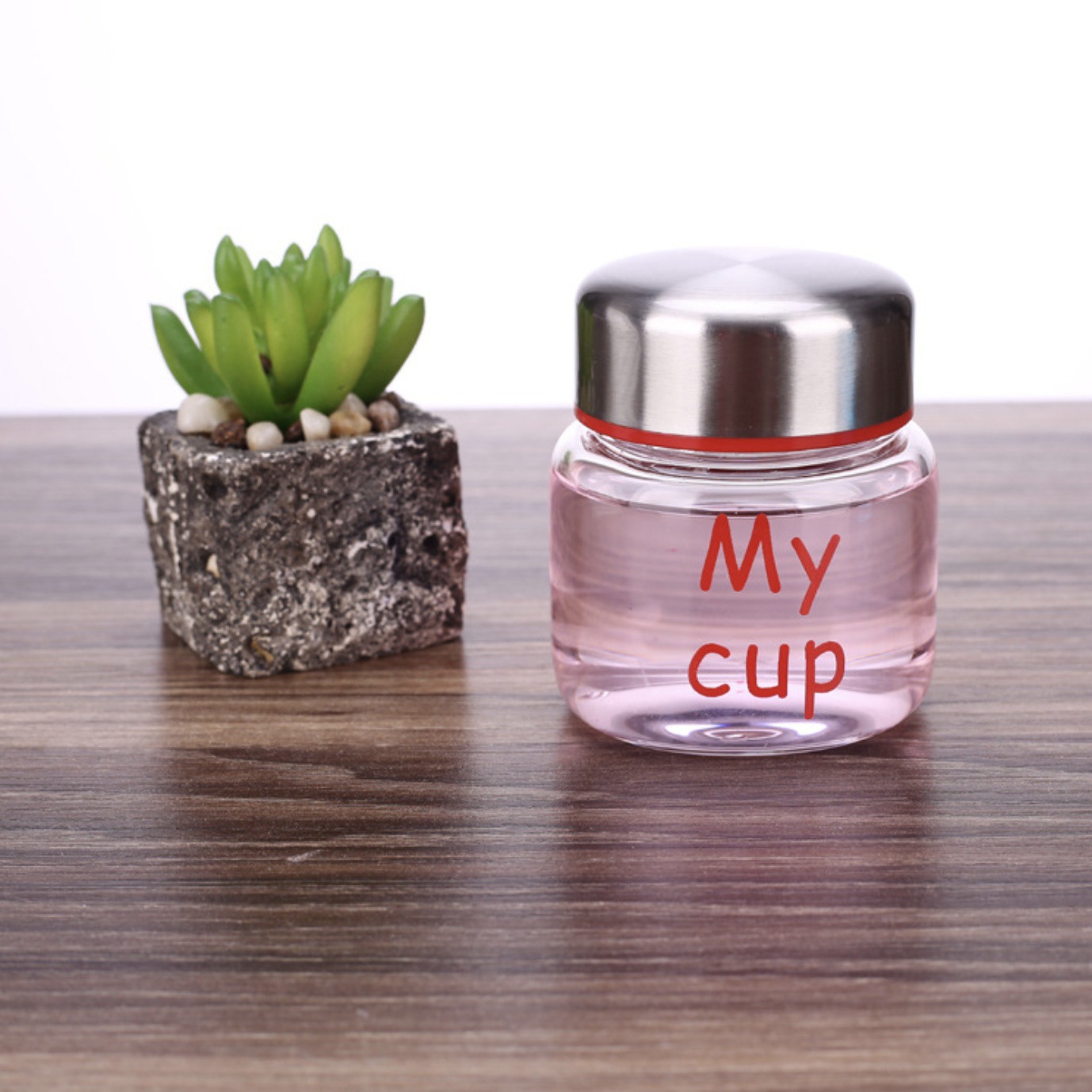 高硼硅摇摇杯mycup玻璃迷你胖胖水杯密封防漏耐高温可爱创意水杯
