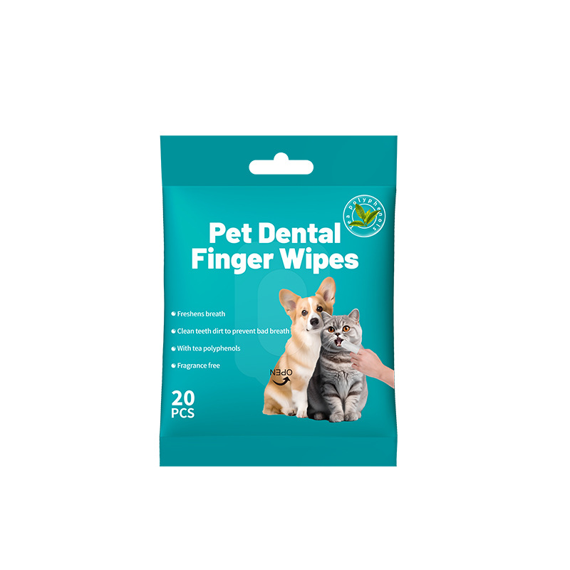 Dış ticaret sınır ötesi evcil hayvan diş temizleme mendilleri parmak karyolası tek kullanımlık parmak diş fırçası köpek ve kedi ağız temizleme evcil hayvan malzemeleri