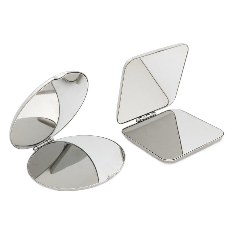 Stainless Steel Unbreakable Small Mirror Portable Double-Sided Makeup Mirror DIY Logo Engraving 2022 New Mirror