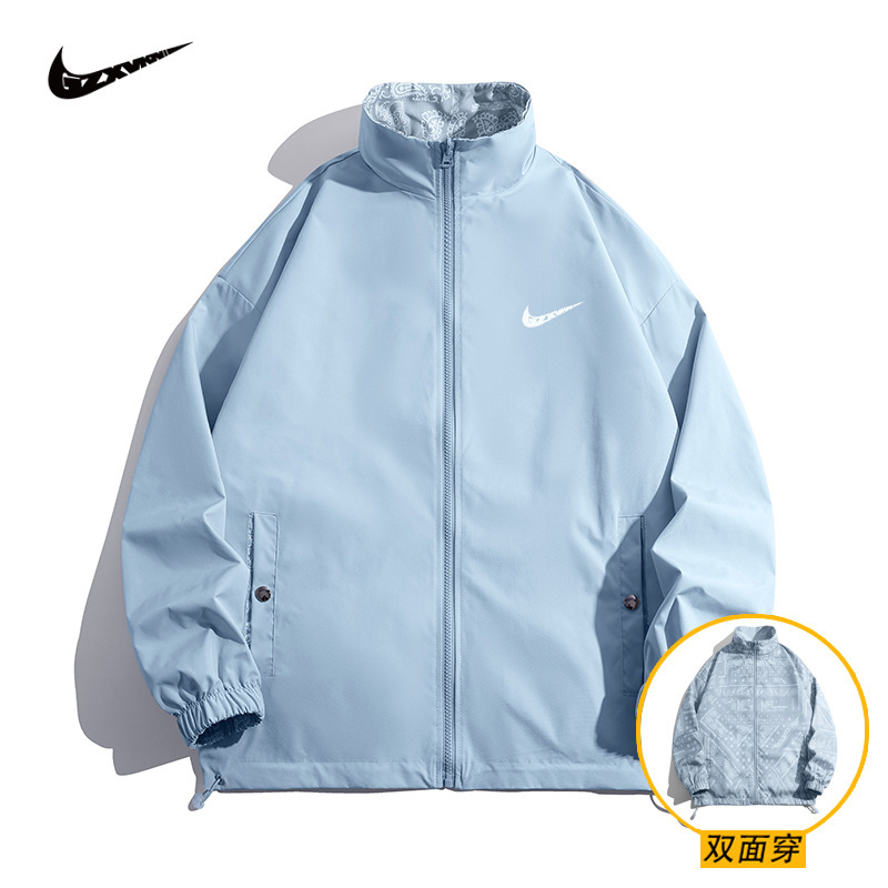 Men's Clothing 2025 Spring and Autumn New Style Couple Reversible Jacket Men's Sports Trendy Brand Student Stand Collar Jacket Casual Windbreaker