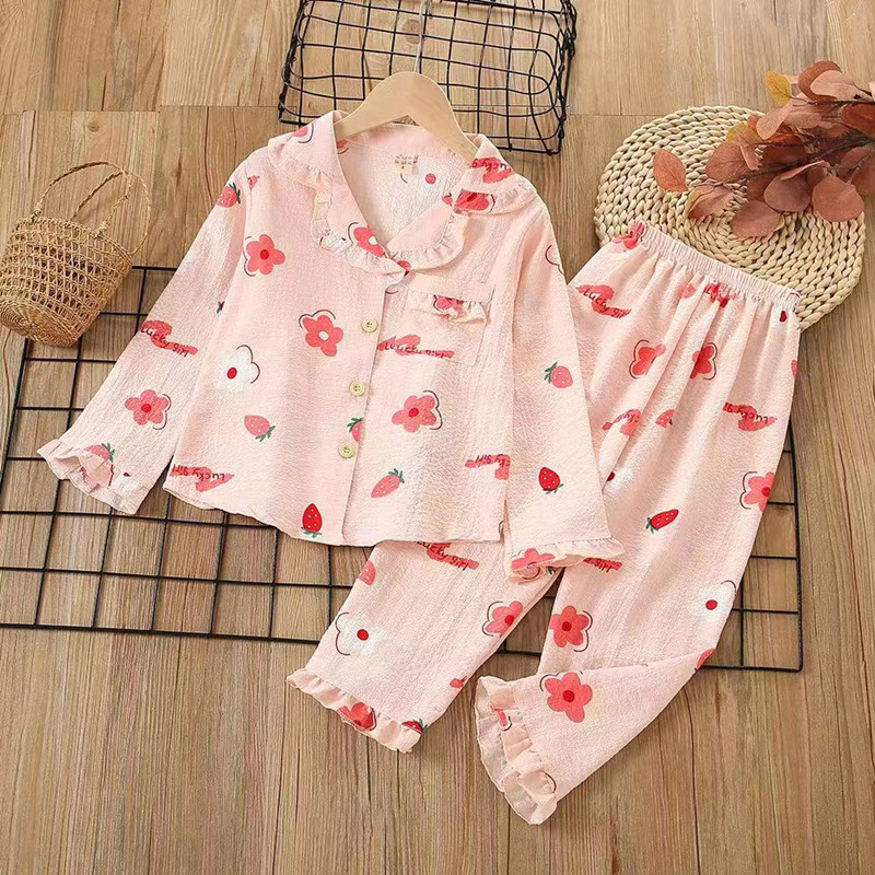 Pijama infantil de manga larga primavera y otoño espuma ropa casual para niños bebé princesa niña ropa de hogar set madre e hija