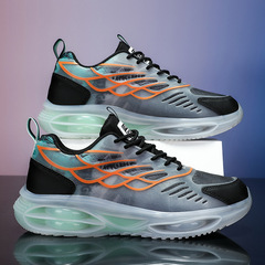 跨境新款時尚男鞋網面夜光情侶款運動休閒跑步鞋子男青少年老爹鞋