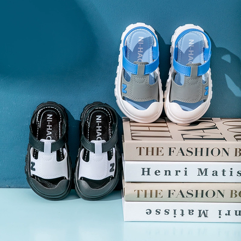 Новые детские сандалии, летние детские сандалии для девочек и мальчиков, домашние Нескользящие Детские сандалии с мягкой подошвой