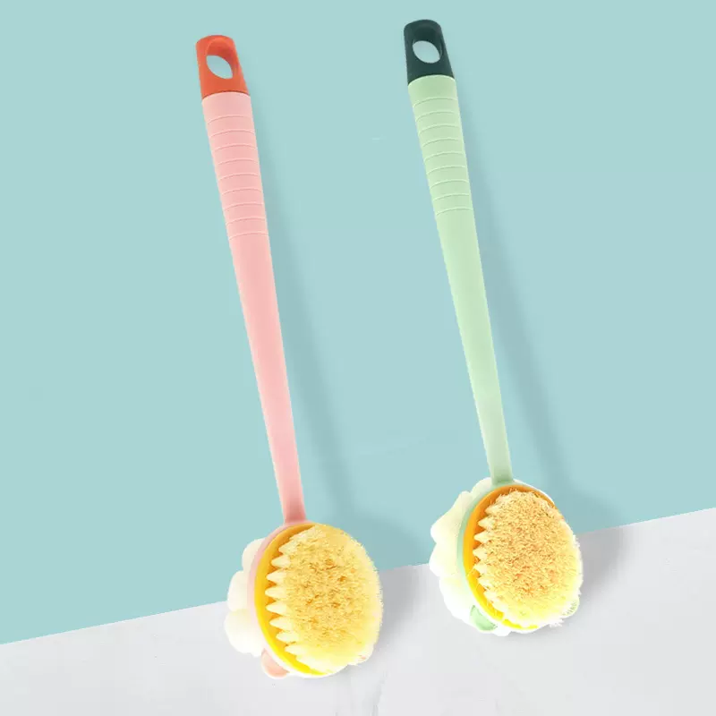 长柄软毛搓澡刷双面沐浴刷搓背洗澡巾不求人搓泥刷沐浴球搓澡刷子