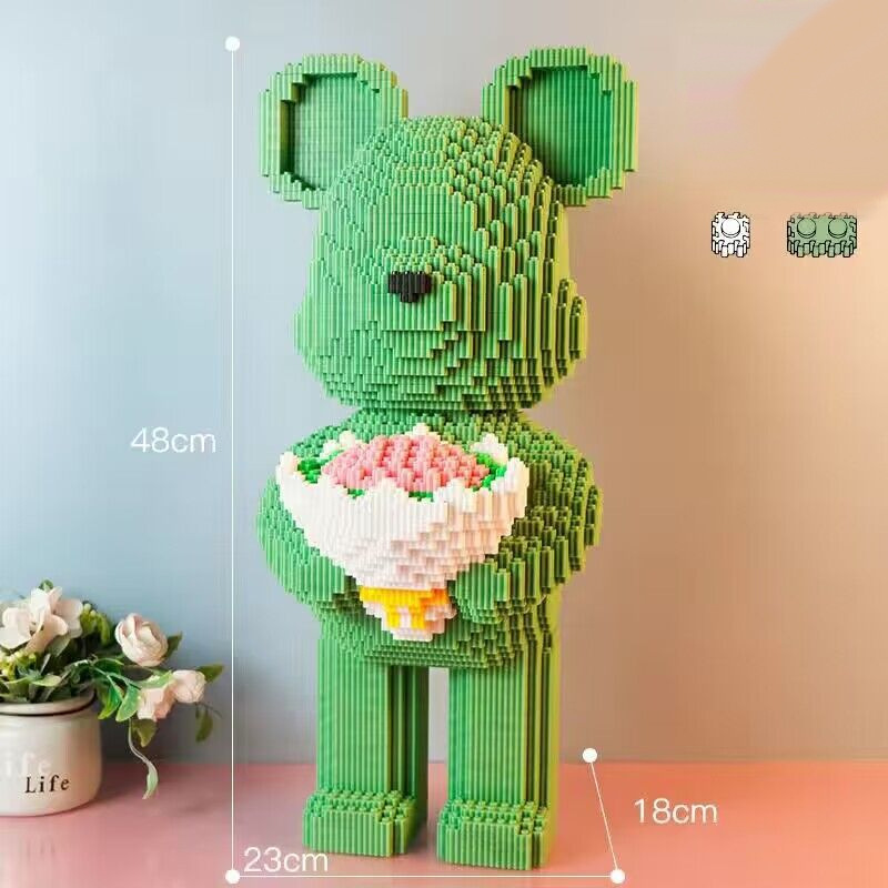 Nuevo oso de bloques de construcción de gran tamaño de 50cm compatible con bloques de construcción de Lego juguete de pellets ensamblado niño regalo de cumpleaños para niña