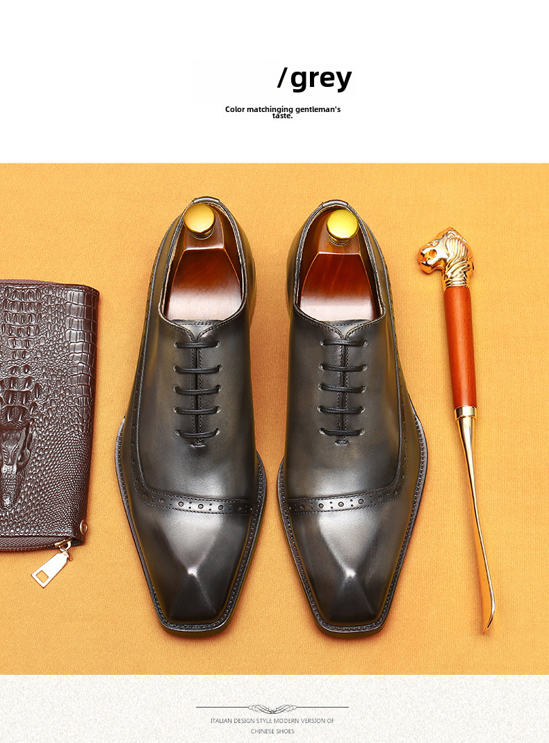 Cross-border E-Commerce Foreign Trade Leather Shoes men's Leather British Brock Carved Business Dress Oxford Shoes men shoe_vogvips.com