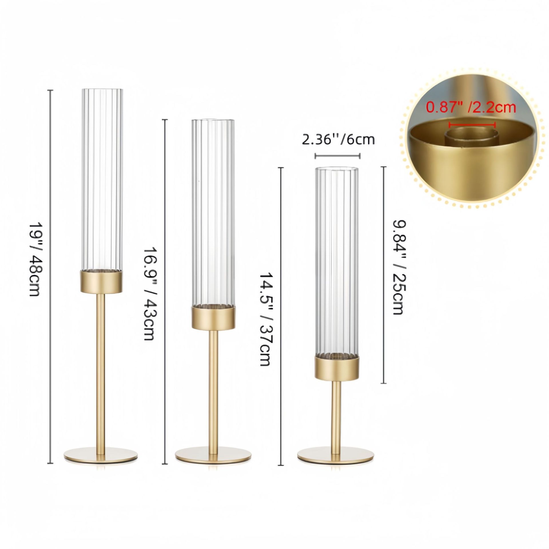 Especial transfronterizo para amazon forte chapado en oro juego de tres piezas para el hogar candelabro boda fiesta de cumpleaños decoración de mesa