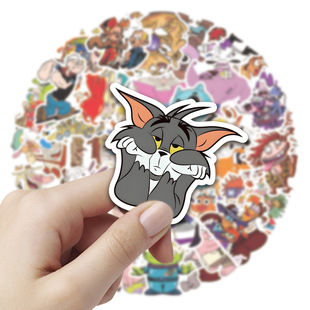 50 pieces 90's animated characters mixed hand account stickers luggage phone case computer waterproof stickers wholesale