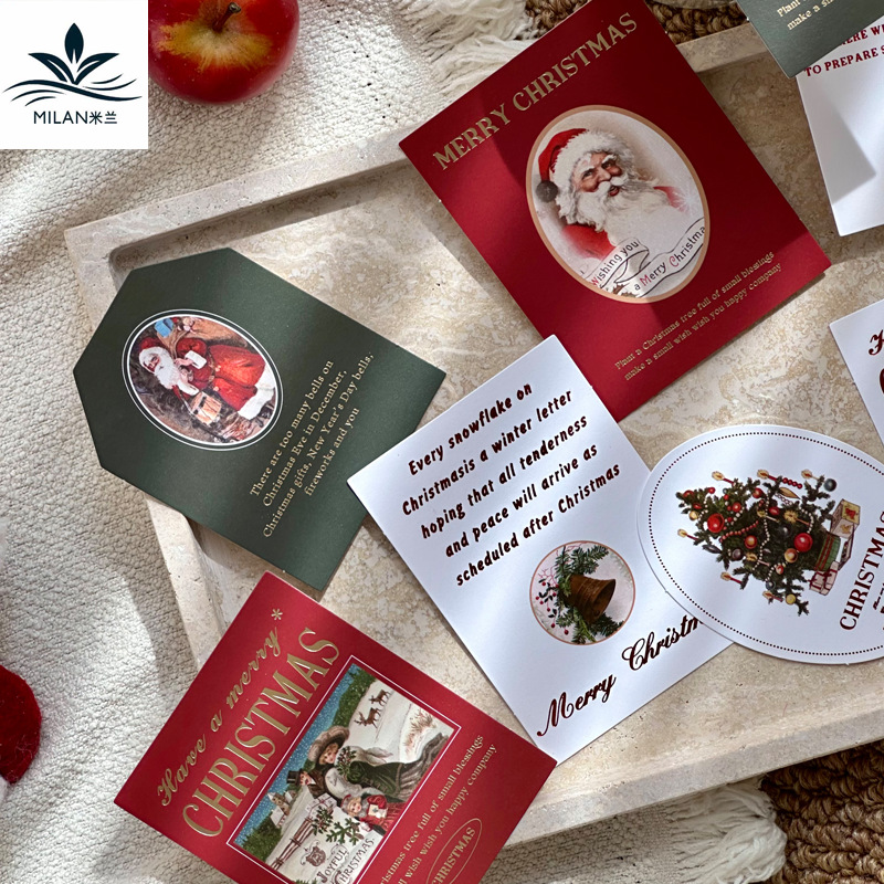 Tarjeta de felicitación de Navidad, tarjeta de regalo, tarjeta de regalo, tarjeta de manzana, tarjeta hecha a mano, tarjeta de decoración DIY, tarjeta de regalo