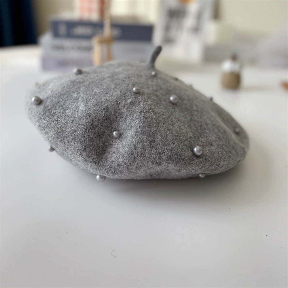 Детская демисезонная шляпа, шеряная берет Pearl, корейский стиль