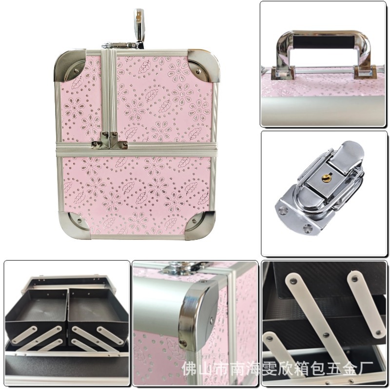 Maletín de Maquillaje y Manicura Profesional PVC Resistente al Desgaste, Portátil para Maquillaje y Manicura