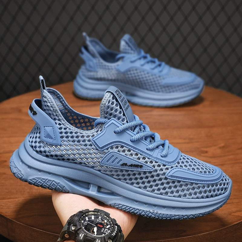 Оптовая оптовая сетка дышащая повседневная обувь 2024 летом новый удобный тренд мужская спортивная обувь модный папа обувь