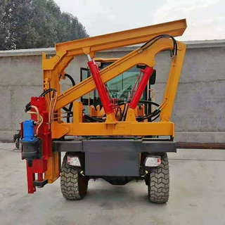厂家现货公路护栏打桩机 护栏钻孔打桩机 波形液压高速路打桩机厂