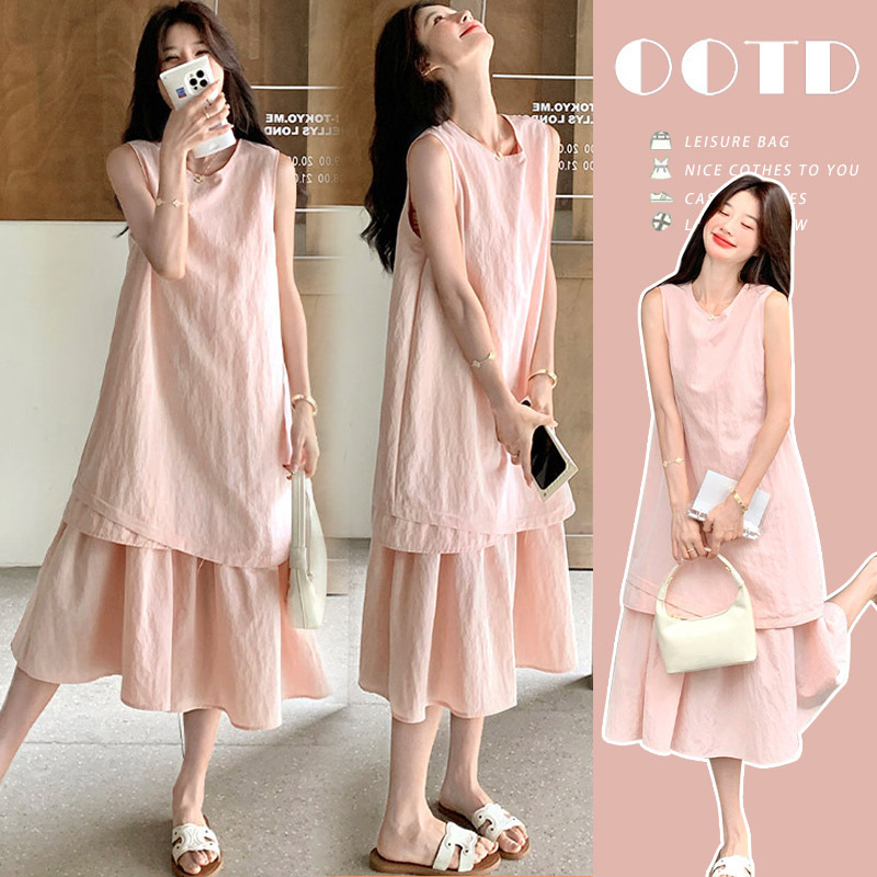 Maternity Summer Dress, Solid Color, Loose Short-Sleeve, Plus-Size, Long Style, Fashionable Patchwork, Sweet Maternity Dress Maternity Summer Dress, Solid Color, Loose Short-Sleeve, Plus-Size, Long Style, Fashionable Patchwork, Sweet Maternity Dress
