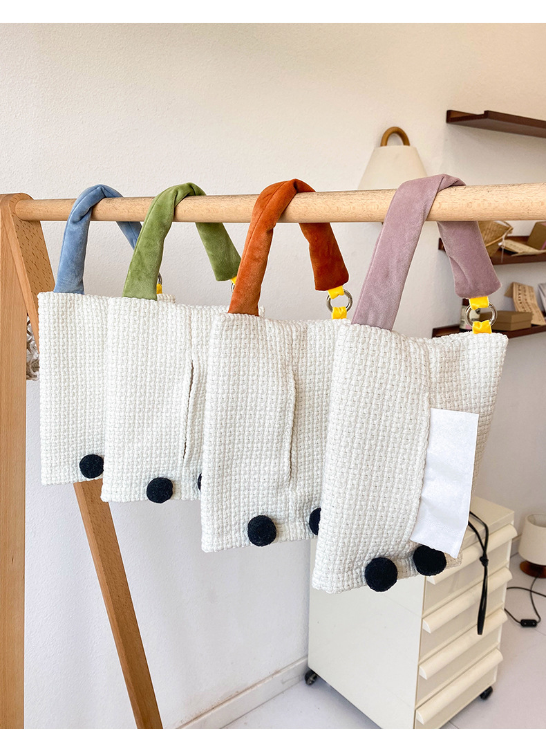 Car Tissue Box Hanging Car Interior Decoration Supplies Car Paper Drawer Car Tissue Hanging Bag Popular Female Driver