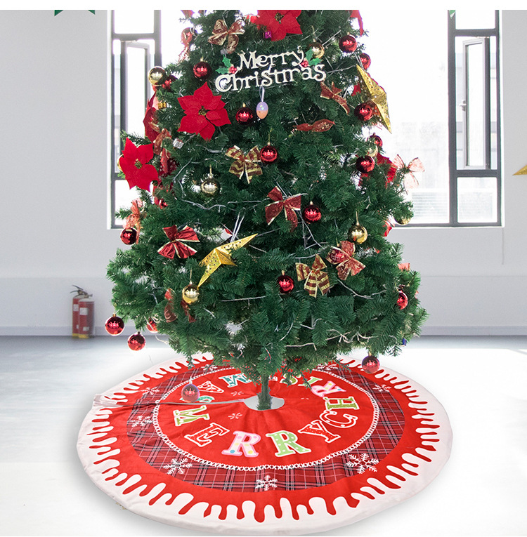 Christmas New Christmas Decoration Christmas Tree Dress Christmas Plaid Snowflake English Tree Dress Christmas Tree Bottom Decoration_voghion.com