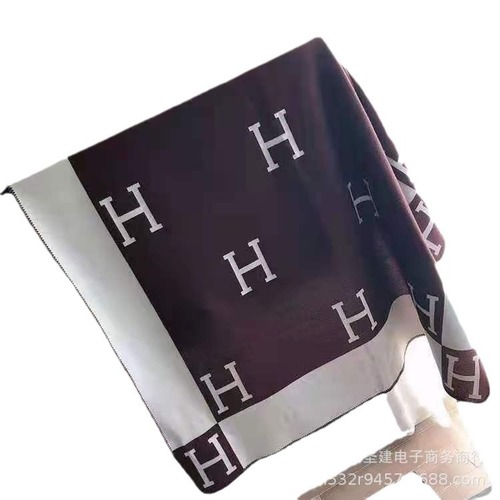 Letter H shawl wool air conditioning blanket small era manufacturer sells cashmere blanket warm and thickened ins amazon