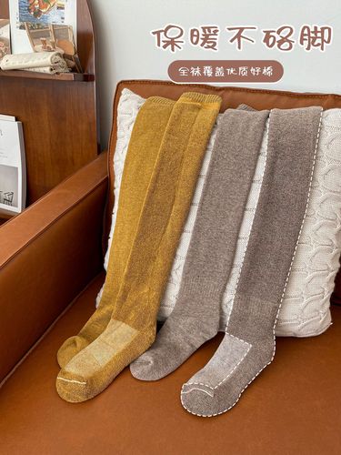 Towel bottom thickened over-the-knee socks, long socks, pure cotton, spring, autumn, autumn and winter, plus fat, plus size, pure cotton, winter
