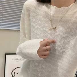很百搭的半高领羊毛打底衫女内搭~新白色其他品牌裙装有领标
