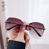 Capacious trend sunglasses, European style, gradient