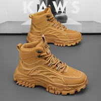 Ботинки (Martens) демисезонные высокие на платформе, кожаный верх, рифлёная подошва
