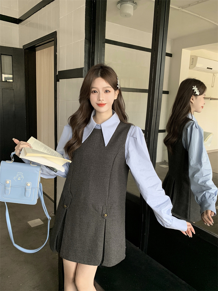  春  L-4XL 大きいサイズ シャツ ワンピース