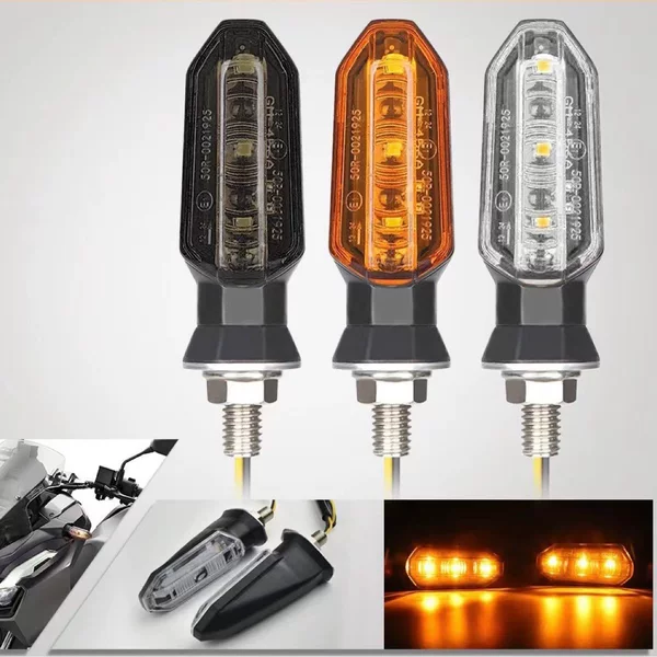 For Honda Suzuki Kawasaki Yamaha Mini Shape 3LED Motorcycle Turn Signal Indicator Flashlight