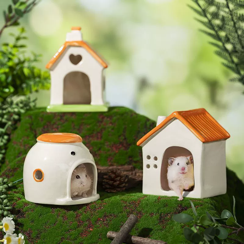Керамическое гнездо для хомяка, домик для золотого медведя, летний охлаждающий ледяной дом, большой дом, спальное гнездо для гнома, ландшафтный дизайн