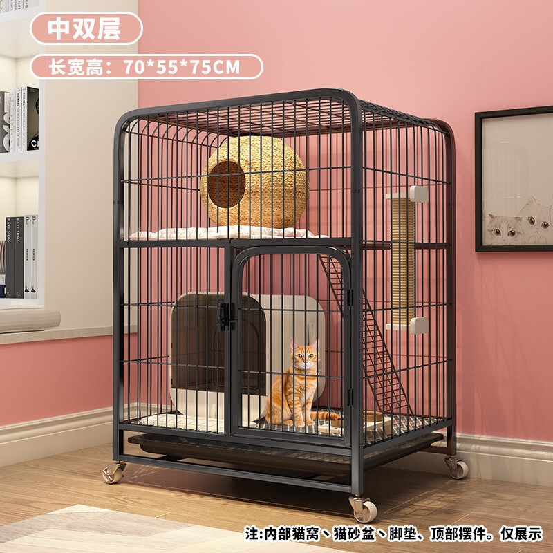 暗号化された猫ケージ、太字の犬ケージ、猫ケージ、家庭用屋内、非常に広いフリースペース、折りたたみ式、トイレ付き|undefined