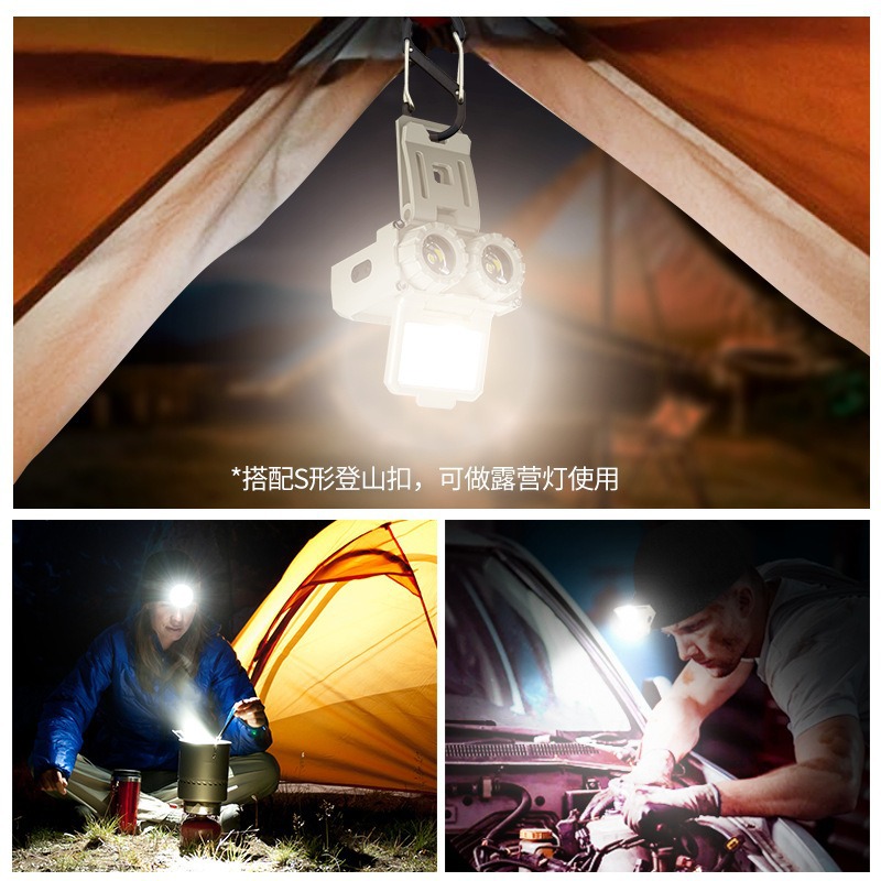 pescar por la noche al aire libre fuerte lámpara de cabeza calva inducción superbrillante carga especial pescar lámpara de clip de sombrero de larga duración iluminación linterna image 5