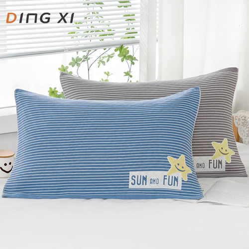 Pillowcase 100% Cotton Three-layer Gauze Adult and Children Full Cotton Household Couple Thick Sweat-absorbent Pillowcase Manufacturer Wholesale
