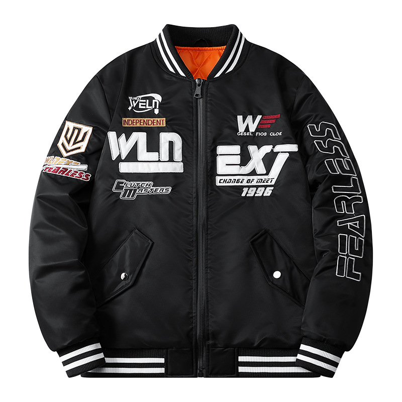 Autumn and winter baseball thick cotton men's American casual handsome pilot jacket, motorcycle suit_voghion.com