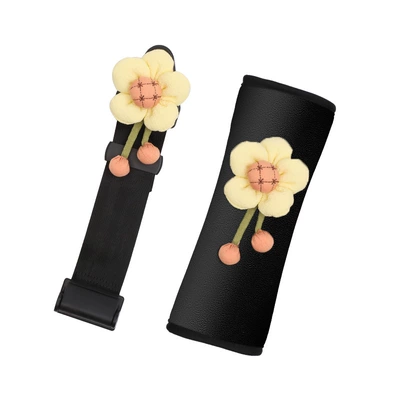 Seat belt shoulder pad | Limiter Anti-Neck Creative Cartoon - milk-yellow-sunflower-fixer-shoulder-pad