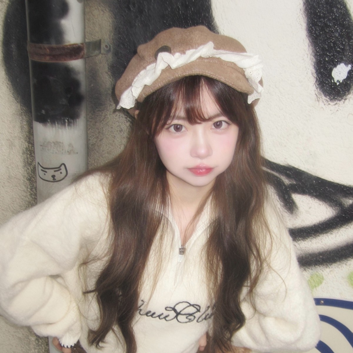 Japanese-Style Autumn and Winter High-End Lazy Painter's Hat for Women, Cute Lace Newsboy Cap That Makes the Face Look Smaller, Versatile