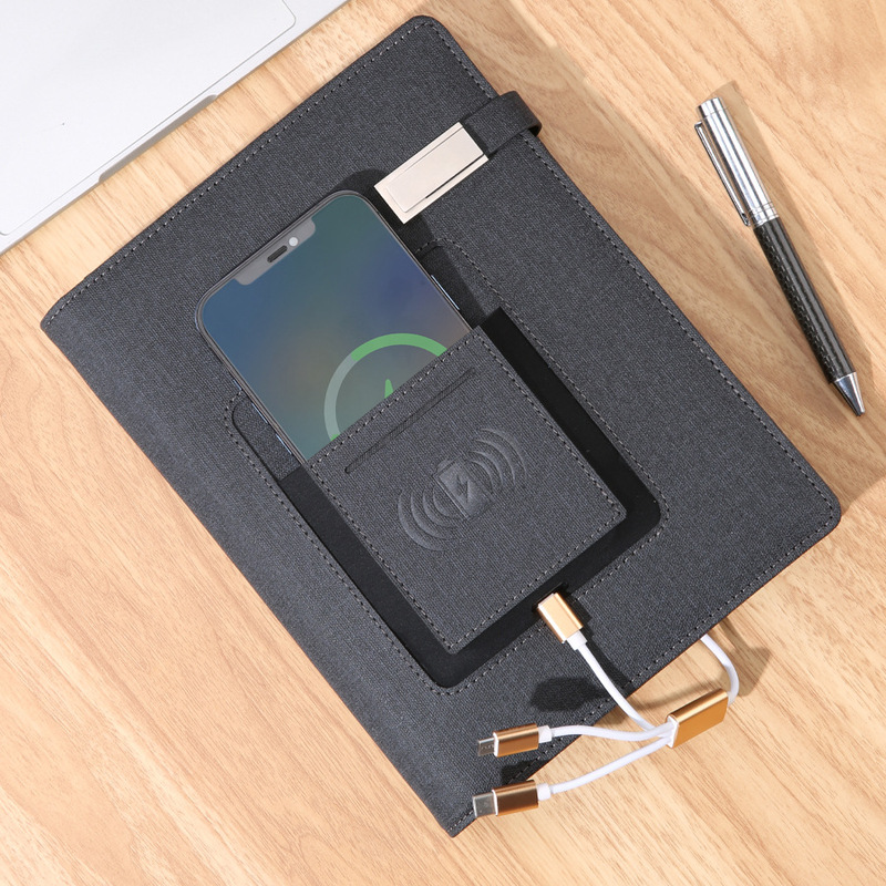 多機能ワイヤレス充電モバイル電源充電uディスクノートパソコンビジネスオフィス充電宝メモ帳プレゼント|undefined