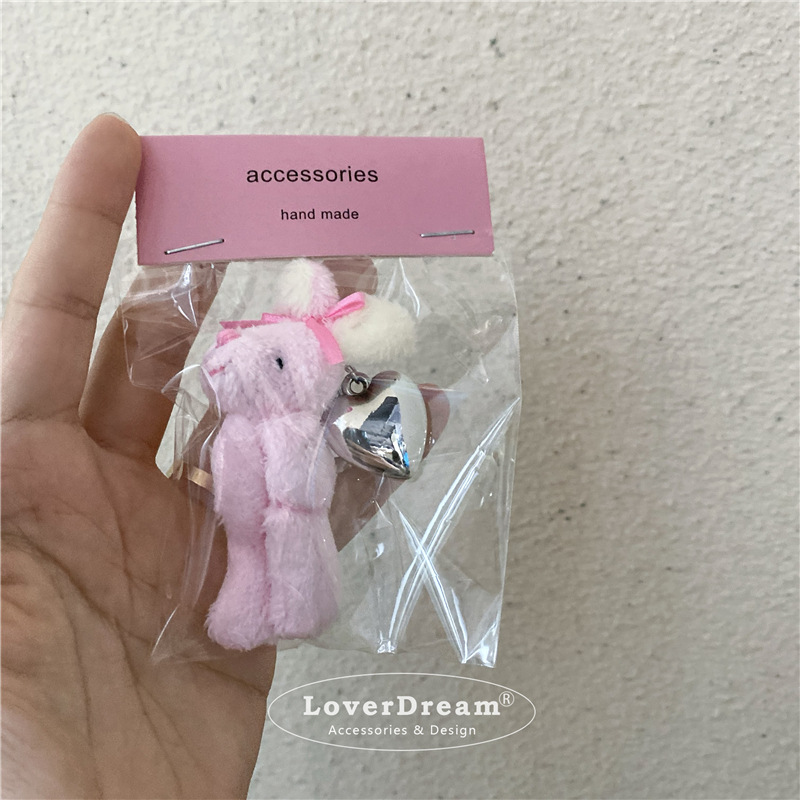 Colgante de amor de conejo rosa