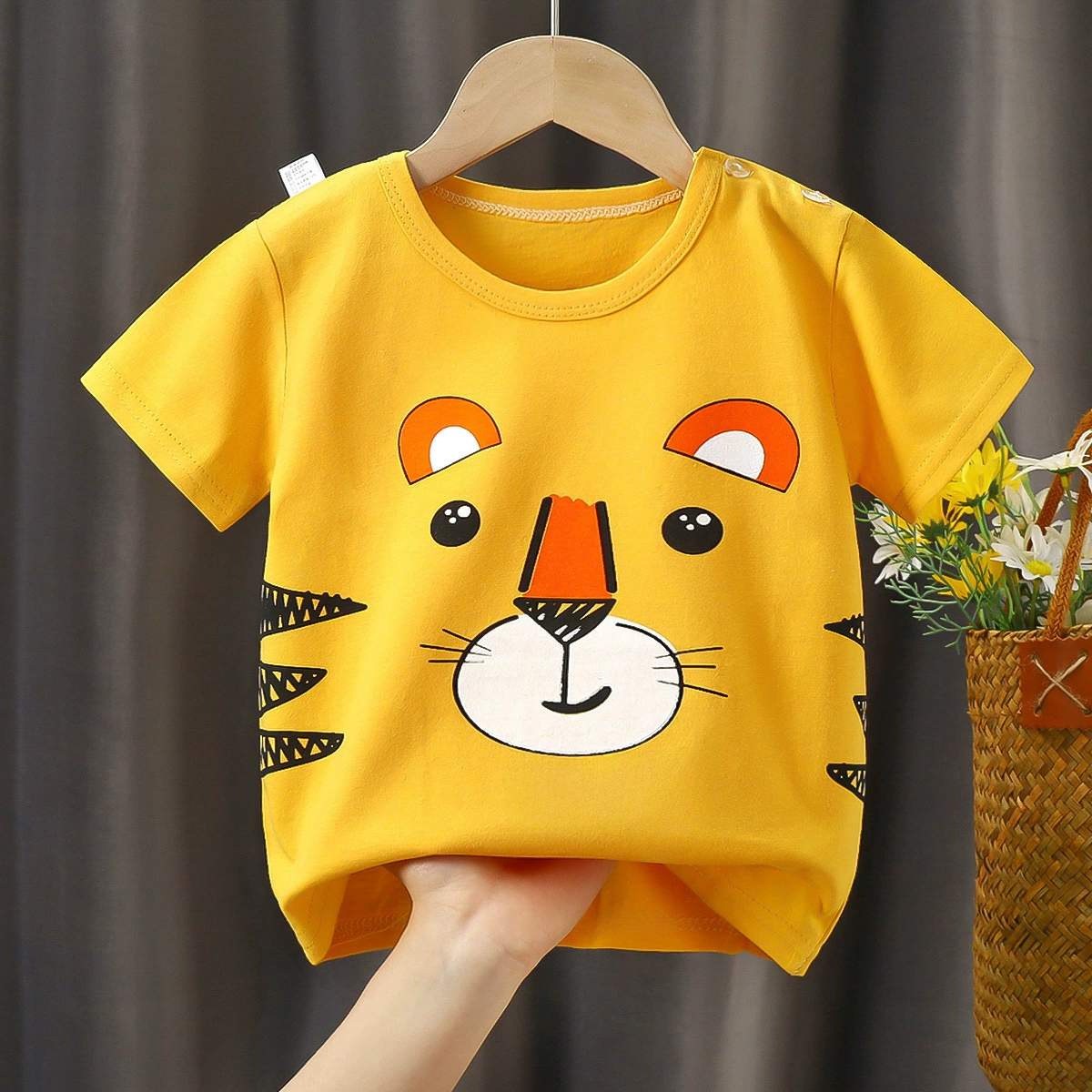Детская хлопковая футболка, приятная к телу майка, летняя одежда, 0–7 лет