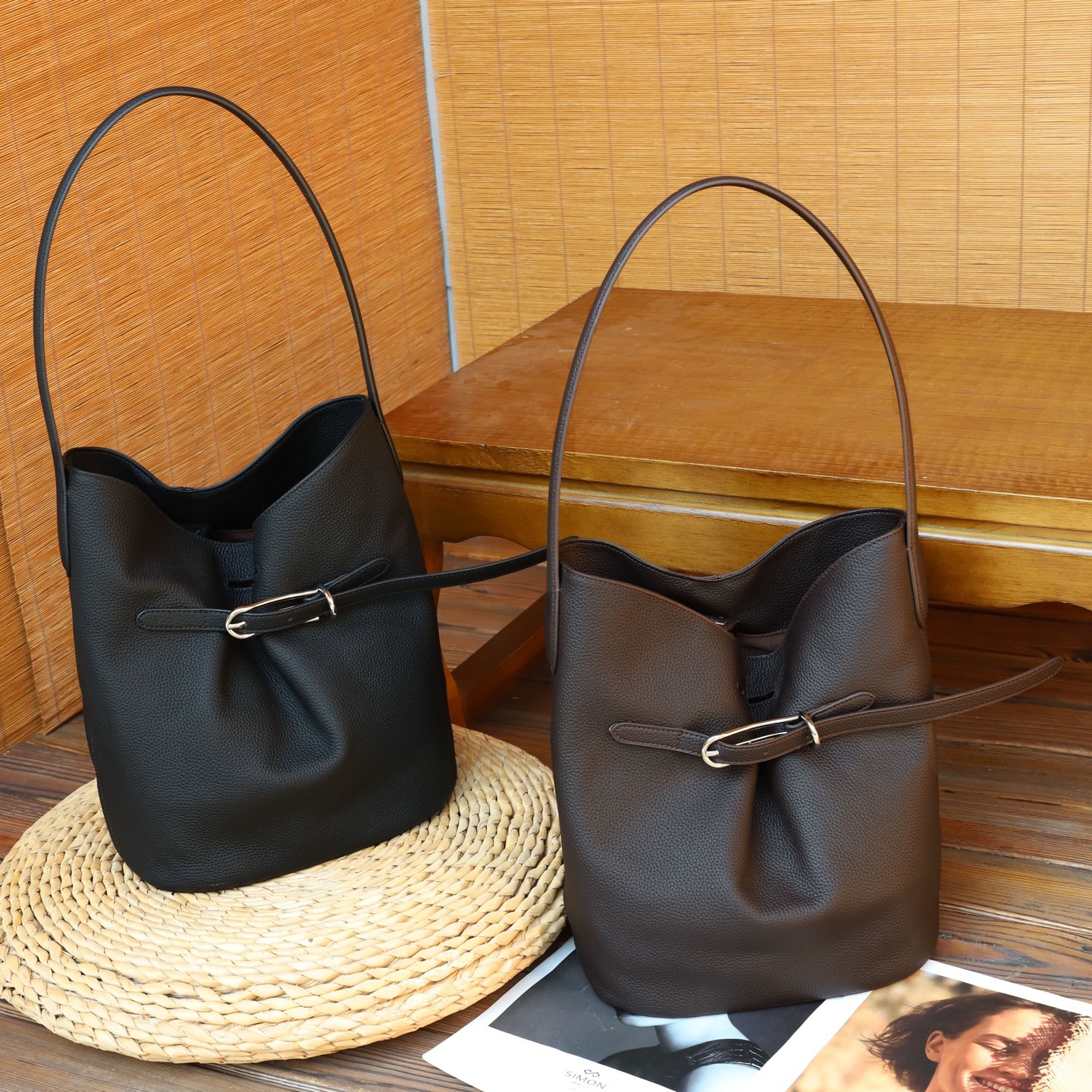 Women's Bucket Bag Autumn Winter 2025 New Arrival Commuter Genuine Leather Shoulder Underarm Bag High-End Versatile Wholesale - Thumbnail 4