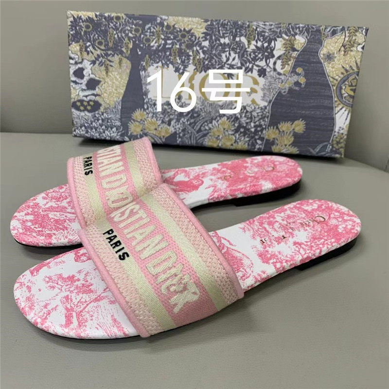 外贸D家拖鞋女经典款提花刺绣夏季沙滩外穿一字型女式拖鞋出货快|undefined