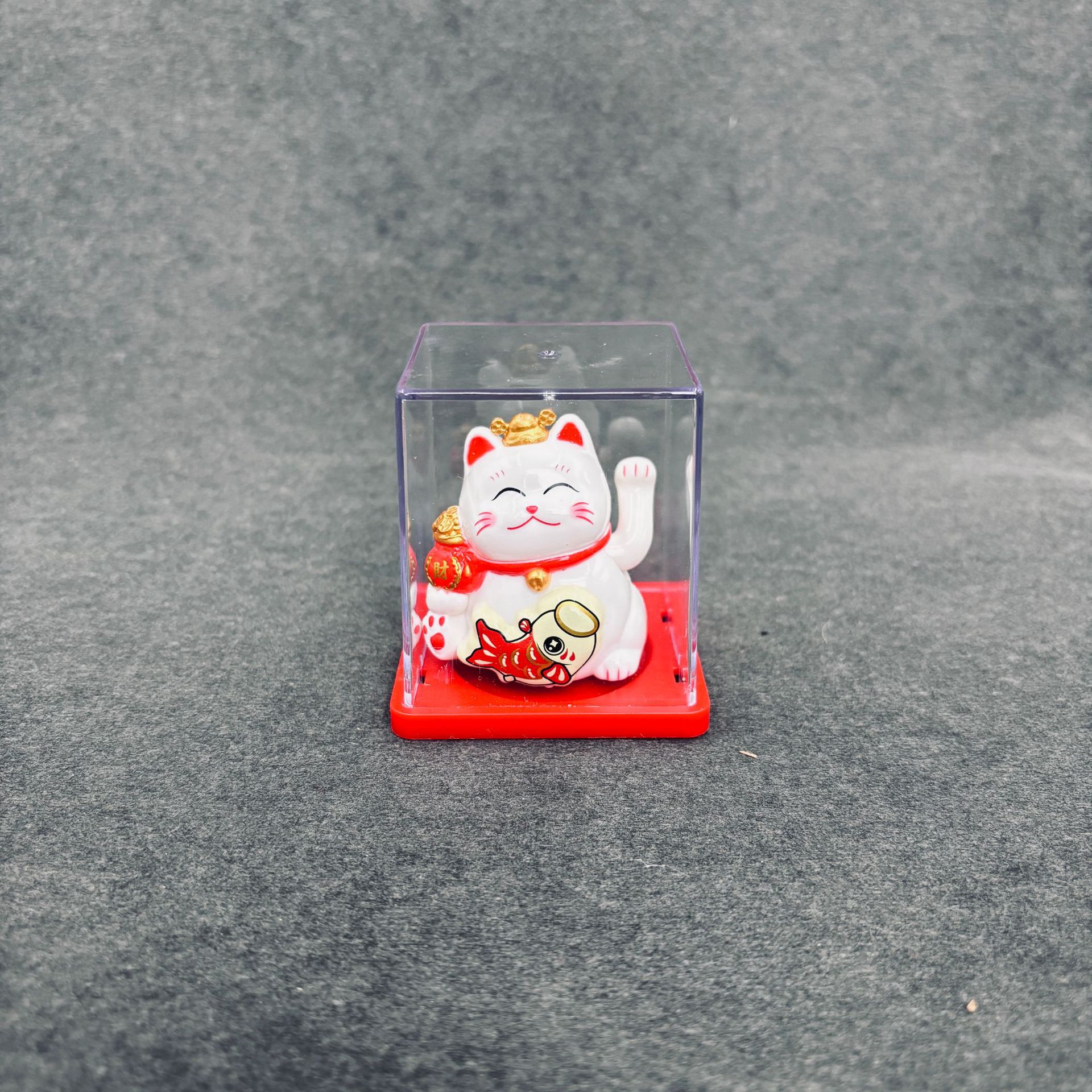 Gato de la suerte solar pequeño gato de la mano de la energía de la luz gato mini gato interior del coche regalo de la oficina decoración de apertura