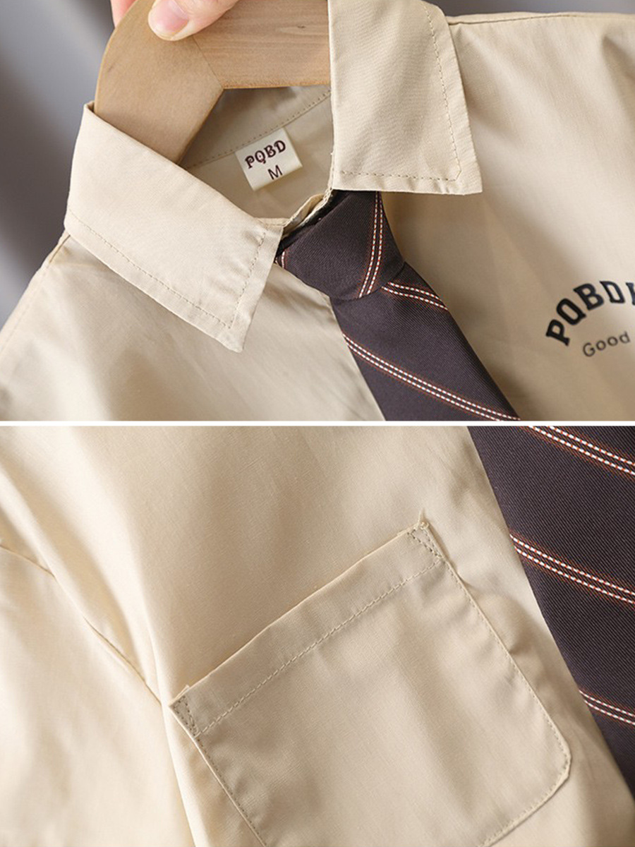 Traje Estilo Universitario para Niños 7879, Conjunto de Dos Piezas para Niños, Camisa para Ceremonia de Graduación, Verano 2026