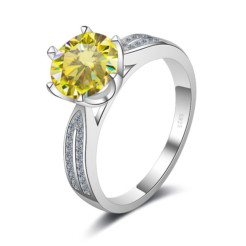 Anillo de color de tres quilates blanco incrustado con mosaico rosa azul verde mosaico con certificado de lápiz lateral